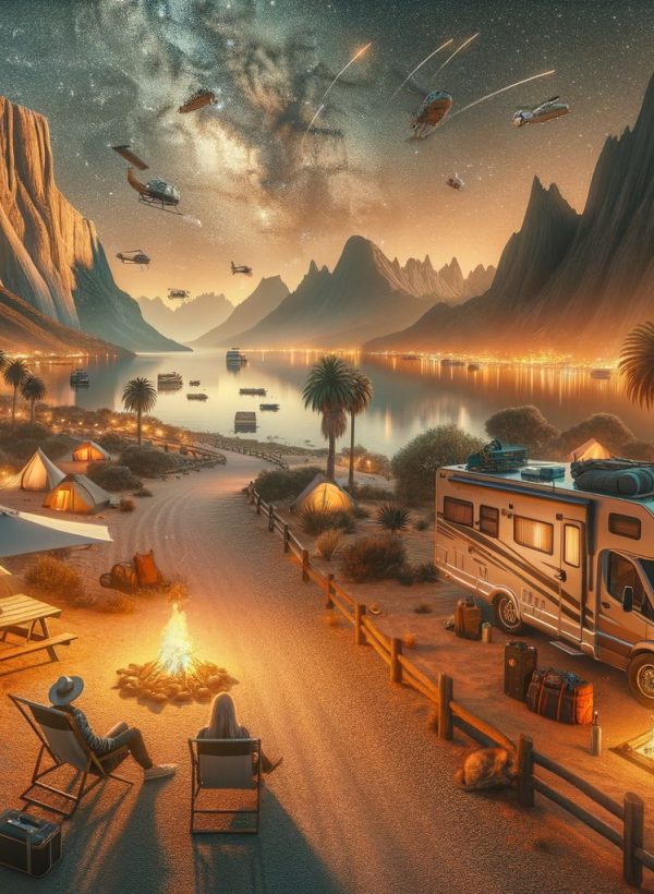 a green working space with laptop, notes, plants, computer